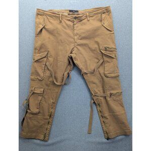 Jordan Craig Cargo Pants Mens 50x32 Brown Legacy Edition Ankle Zip Strap Pockets
